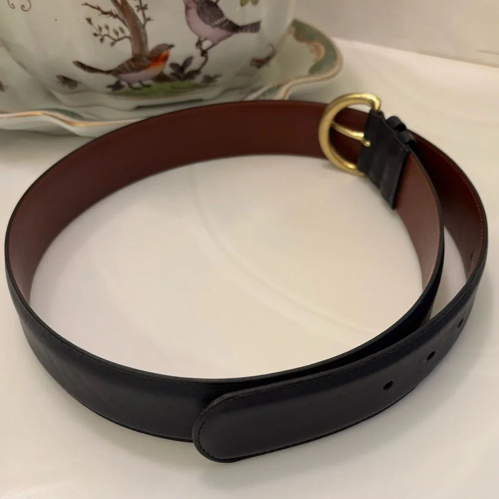 COACH Classic Navy Leather Belt - Picture 7 of 8